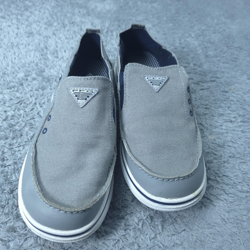 Columbia PFG Boat Shoes Youth Size 3 Gray Slip On Omni-Grip Fishing Beach - Picture 2 of 11
